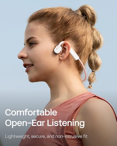 Image of SHOKZ OpenMove Bluetooth Wireless Headphones with Mic, Bone Conduction Wireless Headset with 6H Playtime, IP55 Waterproof Sports Headphones for Running, Workout, Yoga (Himalayan Pink)