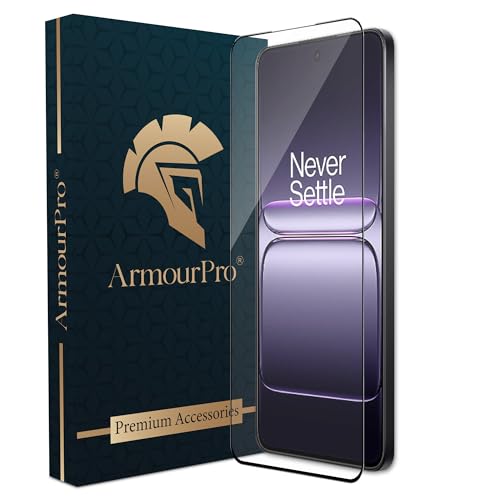 Image of ArmourPro Tempered Glass for OnePlus Nord CE 5-9H Screen Protector with Black Border, Anti Scratch, Edge-to-Edge Coverage, HD Clarity, Smooth Touch, Case Friendly | Black