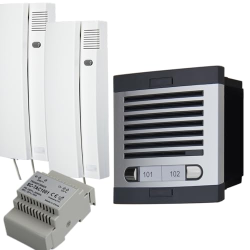 Kit de Portero Automático - 2 Hilos, citymax fácil instalación, para 2 viviendas y comunidades,Digital, Secreto de conversación. (2 viviendas)