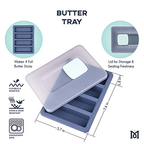 Magical Butter Silicone Non-Stick Butter Tray -Effortless Butter Making With Precise 8 Tbsp Sticks Food-Grade, Non-Stick Rectangle Container For Brownies, Homemade Butter, Herbed, Garlic Butter #TOP2