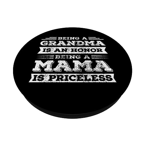 Being Grandma is an Honor Being Mama is Priceless PopSockets Swappable PopGrip, Black - Image 2