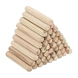 PATIKIL 木ダボ 5x30 mm フルート付きダウエルピン 家具 ドア アートクラフトプロジェクトに最適 ストレート溝ダボ 約60個