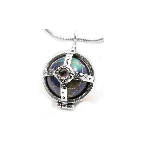 Sterling Silver Multi-Stone Caged Earth Globe Pendant Cover