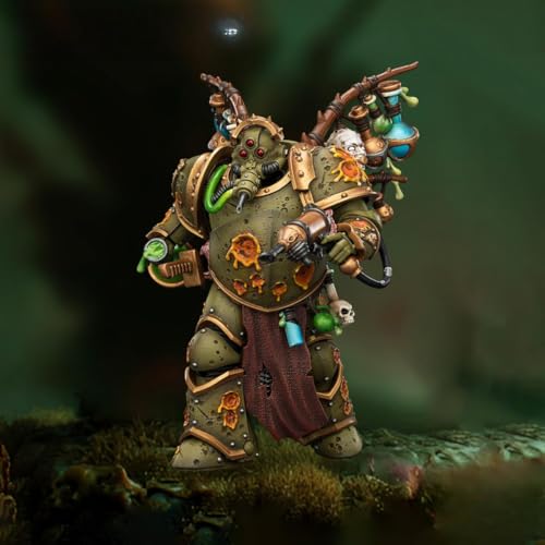 Image of JOYTOY Warhammer The Horus Heresy 1 /18 Action Figures Death Guard Biologus Putrifier with Injector Pistol and Hyper Blight Grenade Model Birthday Gifts JT03981