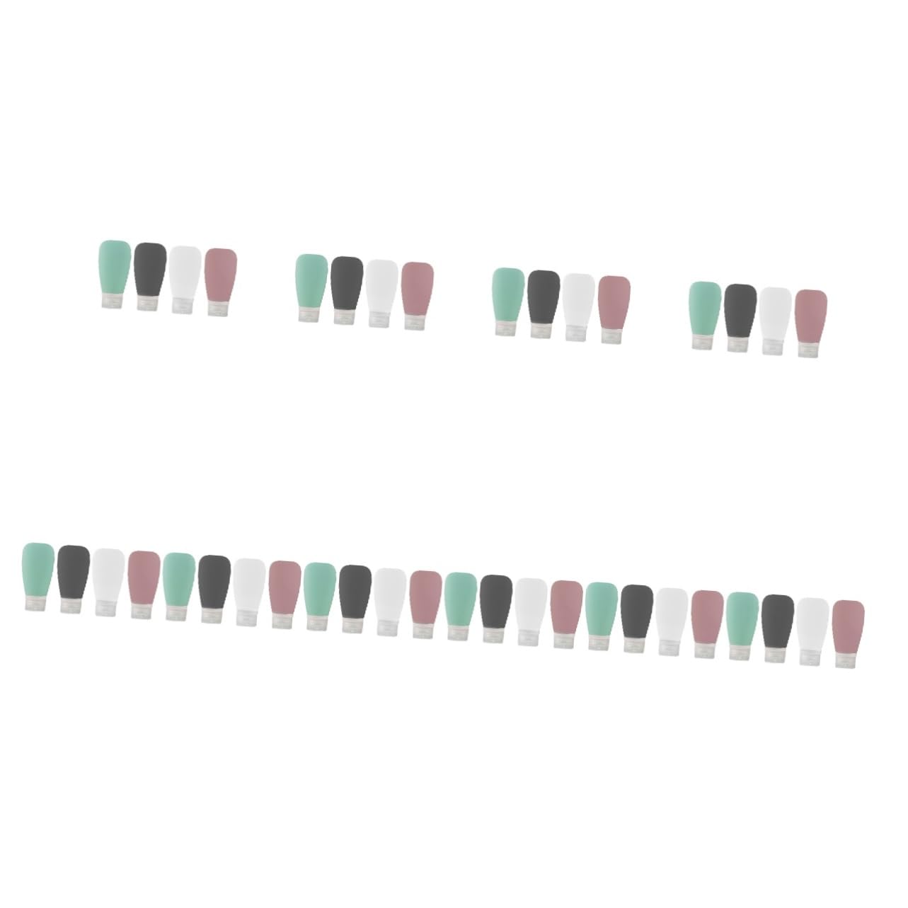 Baluue 40pièces Bouteilles De Voyage Silicone Refillables Lot De Flacons Étanches Pour Lotion Shampoing Et Cosmétiques Couleurs Aléatoires