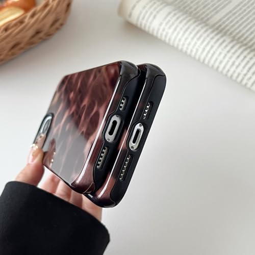 Longlayss Compatible with iPhone 14 Case Tortoise Shell Phone Case for Women Girl Shockproof TPU and Hard PC Protective Cover - Amber Brown Leopard by Longlayss - Image 5