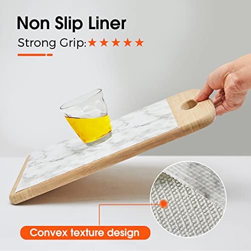 Drawer And Shelf Liner For Kitchen Cabinet: Non Adhesive Fridge Liner Washable Reusable Easy To Clean Strong Grip Liner For Cabinets, Dresser, Bathroom Cupboard Drawers, White Marble (12 In X 10 Ft) #TOP1