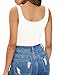 MANGOPOP Women's Tank Top Bodysuit Scoop Neck Sleeveless Body Suits Sexy U-Back Backless Going Out Tops, White Small