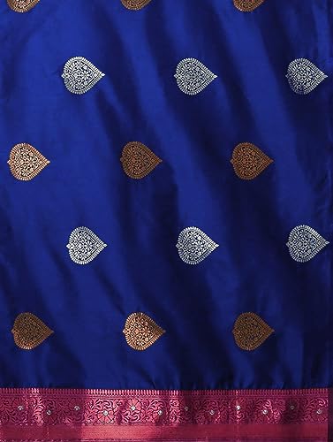 Image of Flosive Women's Mix Color Kanjivaram Silk Saree With Blouse