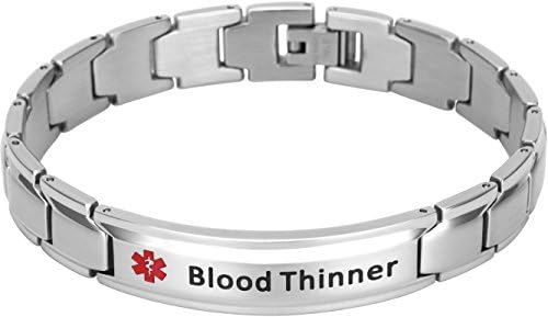 Smarter LifeStyle Elegant Medical Alert Bracelets for Men, Surgical Grade Steel Medical ID Bracelets for Men, Medical Bracelets for Men (Blood Thinner Bracelet)
