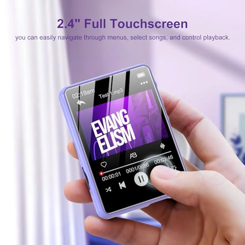 Image of 128GB MP3 Player with Bluetooth 5.4, 2.4 inch Portable HiFi Music Player with FM Radio /HD Speaker /E-Book, Digital Music Player Earphones Included
