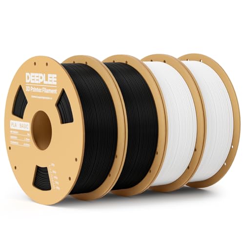 Image of PLA Basic 1.75mm 3D Printer Filament 2KG Black and 2KG White