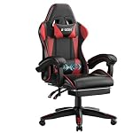 Bigzzia Massage Gaming Chair - Footrest & Lumbar