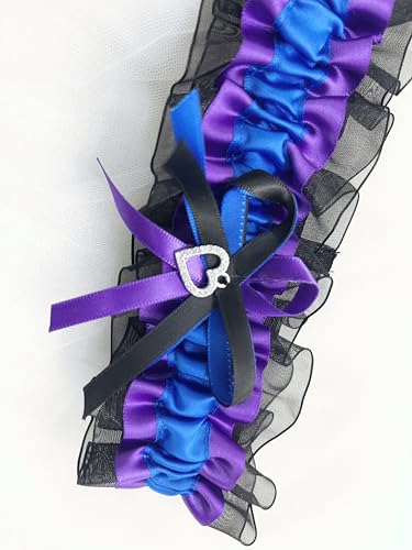Image of Ting&Cecilly Lace Wedding Garters for Bride Pearl Stretch Prom Garter, Women Wedding Bridal Legs Garter Set