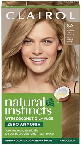 Clairol Natural Instincts Demi-Permanent Hair Dye, 8A Medium Cool Blonde