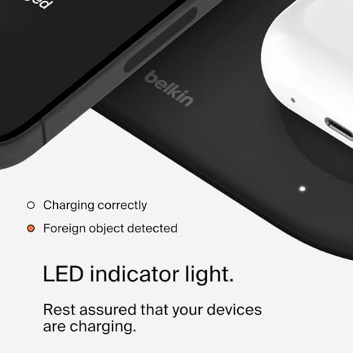 Belkin WIZ022qcBK 3 in 1 Wireless Charger, Qi2 Certified, Compatible with MagSafe iPhone 17, 16-12, Smartphones (Up to 15W Fast Charging), AirPods/Wireless Charging Compatible Earphones (5W Charging - Image 7