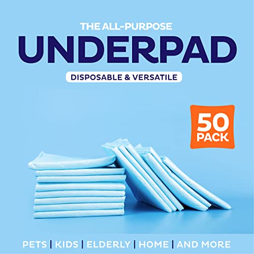 Chucks Pads Disposable [50-Pack] Underpads 17"x 24" - Pee Pads for Dog, Puppy - Diaper Changing Table Pad for Baby - Incontinence Bed & Chair Liners for Elderly - Pet Potty Training Pads - Leak Proof - Thumbnail 5
