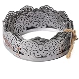 Decorative Metal Ribbon Border Trim, 10 Feet Roll, Flexible Cutout Pattern for DIY Projects (Silver, 1-1/3 Inch Metal Lace-2)