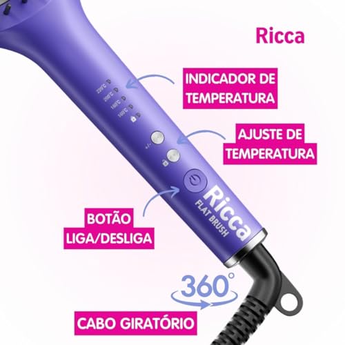 Ricca Flat Brush Escova Alisadora