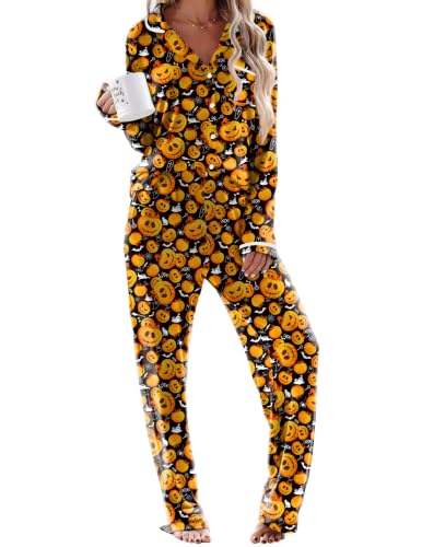 Ekouaer Womens Pajama Sets Long Sleeve Button Down 2 Piece Lounge Set - image 1