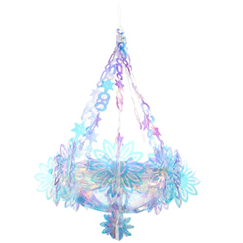 WESIEVYA Decorazione Sospesa per Feste Pellicola Neon Color Argento, Lampadario da Soffitto Decorativo, Ornamentazione Creativa per Party e Festival