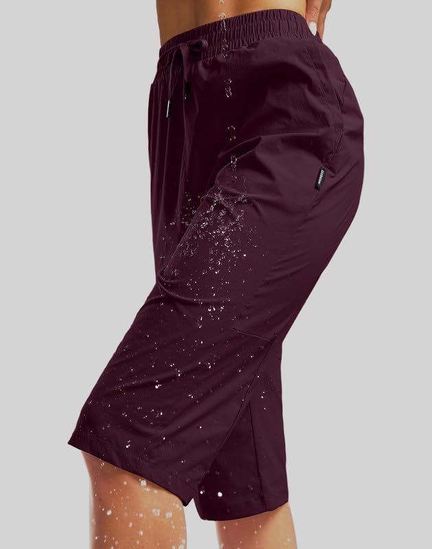 G Gradual Women's 15'' Long Shorts Below The Knee Hiking Cargo Capris Stretch Quick Dry Bermuda Shorts for Women with Pockets - Image 5