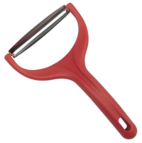 Kuhn Rikon 23015 Stainless Steel Wide Food Peeler, 6.25", Red