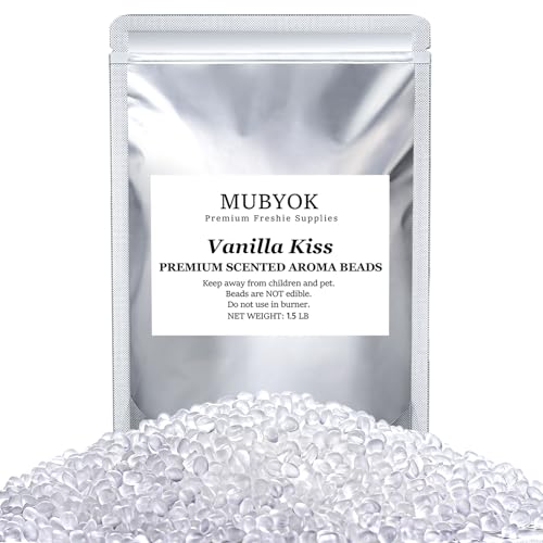 Image of MUBYOK 1.5LB Vanilla Kiss Premium Scented Aroma Beads for Making Car Freshies Supplies PreScented Beads for Car Air Freshener Sachets Long-Lasing Scent