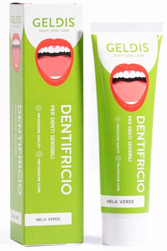 GELDIS Dentifricio Sbiancante Denti Professionale - Remineralizzante per Denti Sensibili, Azione Anticarie, 100% Vegan, 100% Riciclabile, 100 ml