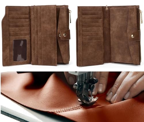 Image of YALUXE Women's Real Leather Wallet RFID Protect 21 Card Slots Phone Pocket