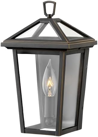 Hinkley Alford Place 2566OZ-LL Extra Small Outdoor LED Wall Mount Lantern, Die Cast Aluminum Frame, Sealed Clear Glass, Dimmable, Oil Rubbed Bronze
