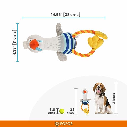 Image of BarkButler x Fofos Sealife Sea Mew Plush Dog Toy, Multicolor|X-Small - Medium (0-20kgs)|Reinforced Seams|Enhanced Durability|Squeaker Inside|for All Dogs Breeds|Chew, Tug, Play
