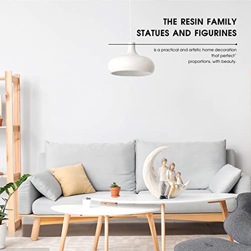 Otang Family Of 3 Figurines, Hand-Painted Parents And Kids Statues, Gifts For Family, Family Sculpture For Shelf Decor Desktop Home Bedroom Living Room Decoration（Moon Family） #TOP3