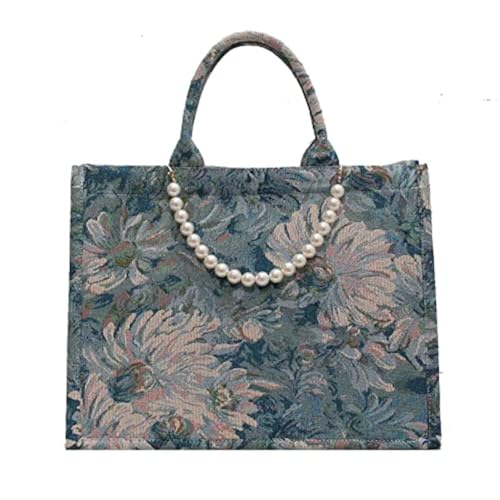 Bolso tote de lujo de algodón y lino con gran capacidad