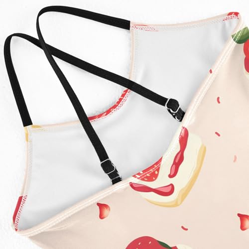 Girl's One Piece Swimsuit Strawberry Cake A Beach Bathing Swimwear4