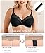BRABIC Minimizer Bras for Women Full Coverage Unlined Nude White Bra with Underwire Lifting Support for Large Bust (42C, Black)
