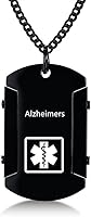 Vista 41 de Collar de identificación de alerta médica para hombres, grabado con láser, collar con colgante de etiqueta de acero inoxidable, identificación