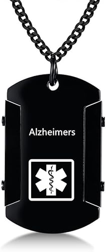 Miniatura 41 de Collar de identificación de alerta médica para hombres, grabado con láser, collar con colgante de etiqueta de acero inoxidable, identificación