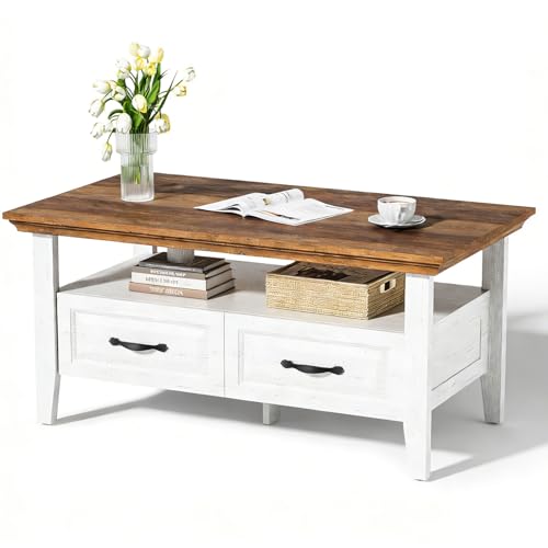 Amada Coffee Table for Living Room, 39.4" Small Coffee Table