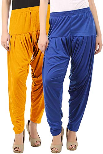 Image of Buy That Trendz Womens Patiala Pants Combo Pack of 2 Viscose Dhoti Patiyala Salwar Harem Bottoms Pants