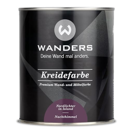 Wanders Shabby Chic Kreidefarbe 750 ml - Nachthimmel/Dunkles Lila - Küchenmöbellack und Möbelfarbe ohne Schleifen. Chalk Paint, für Holz & mehr. Hohe Deckkraft, schnell trocknend