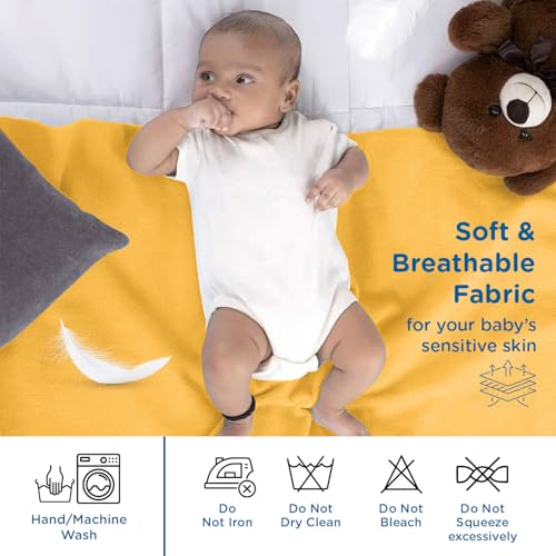 Image of Mee Mee Instadry Anti-Piling Fleece Extra Absorbent, Cotton Bed Protector Mattress, Reusable Waterproof Quick Dry baby Cot sheet for Toddler Infant, 0 to 9 Month, 50x70cm (Orange)