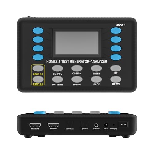 HDMI Test Signal Generator Analyzer Up to 8K 60Hz HDR 40Gbps, 64 Video Resolution 33 Patterns, HDMI 2.1 HDCP 2.3 CEC, Portable Design [JTECH-40GA]