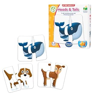 The Learning Journey: My First Match It! - Head and Tails - 15 Self-Correcting Animal Memory Matching Puzzles Games - Educational Activities for Learning - Preschoolers Age 2-5 - Award Winning Toys