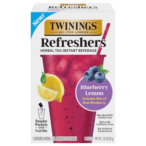 Image of Twinings Blueberry Lemon Refreshers Herbal Drink Mix, 5 Count, Pack of 1