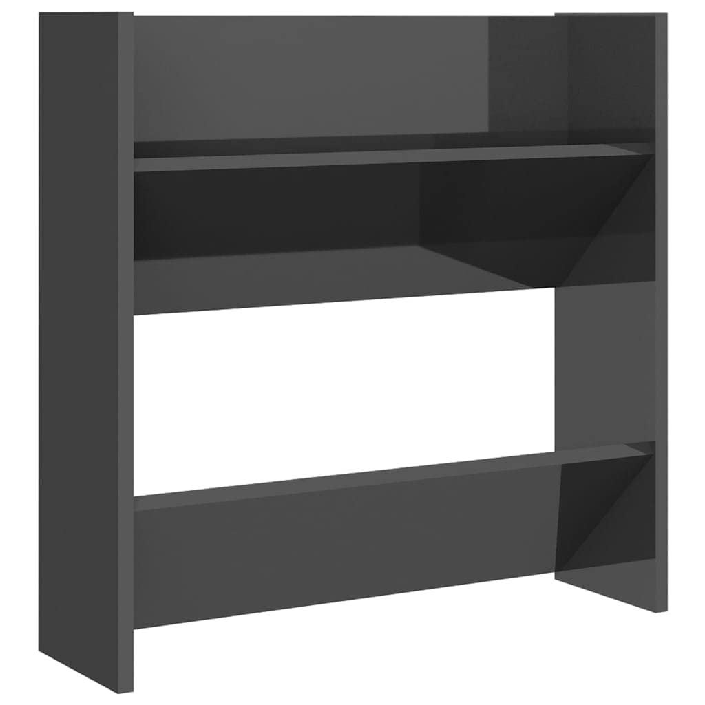 Rangement et organisation – Fournitures ménagères – Armoire à chaussures murale 2 pièces Gris brillant 60 x 18 x 60 cm