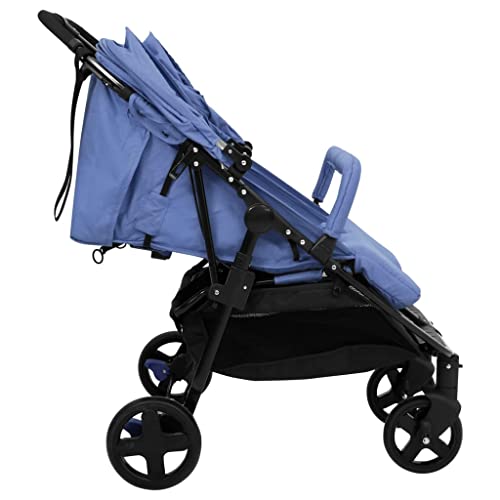 Geschwisterwagen Marineblau und Schwarz Stahl