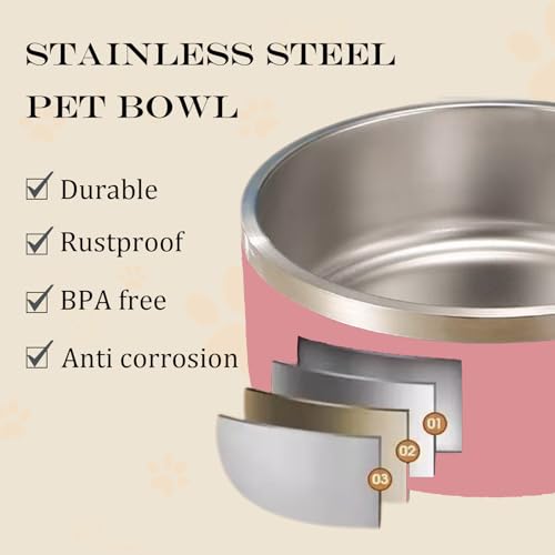 Individuelle Hundenäpfe mit Namen, personalisierbar, lasergraviert, rutschfestes, doppellagiges Design, 304 Edelstahl, Katzen- und Hunde-Futternapf für Haustiere, Geschenke