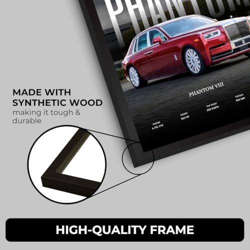 Image of Rolls Royce Phantom Poster | Framed Poster of Rolls Royce Car A4 Sized (31 x 23 cm) for Wall, Gift for Boys, Car Posters | Supercar Luxury Frames Hanging, Room Decor, Gifting | RR Phantom (F 173)