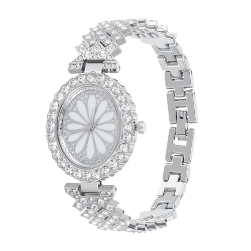 Imagen de Hemobllo Reloj de señoras: Relojes de Lujo para Mujer Relojes de Diamantes de imitación completos para Mujer Dial Reloj Elegante Vestido Relojes de Pulsera Moda Casual Reloj para